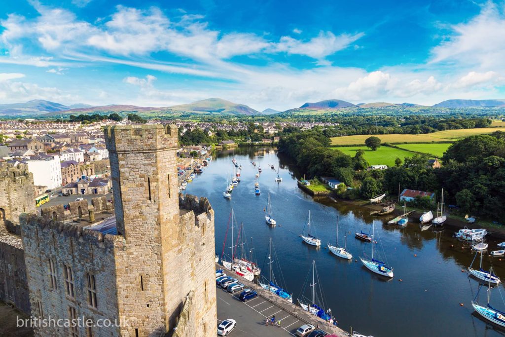 Caernarfon Castle overlooks the Menai Straits