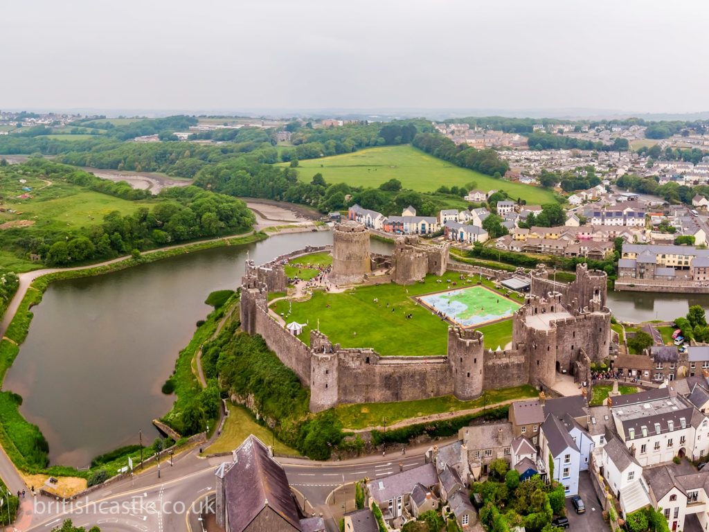 aerial view of Pembroke castle