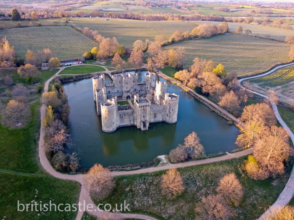 Bodiam castle seen from the air