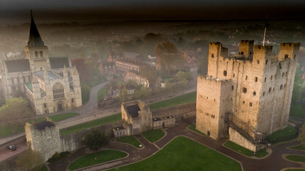 Rochester castle aerial shot