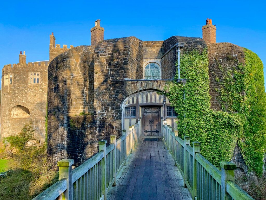 Wooden bridge approaching Walmer castle
